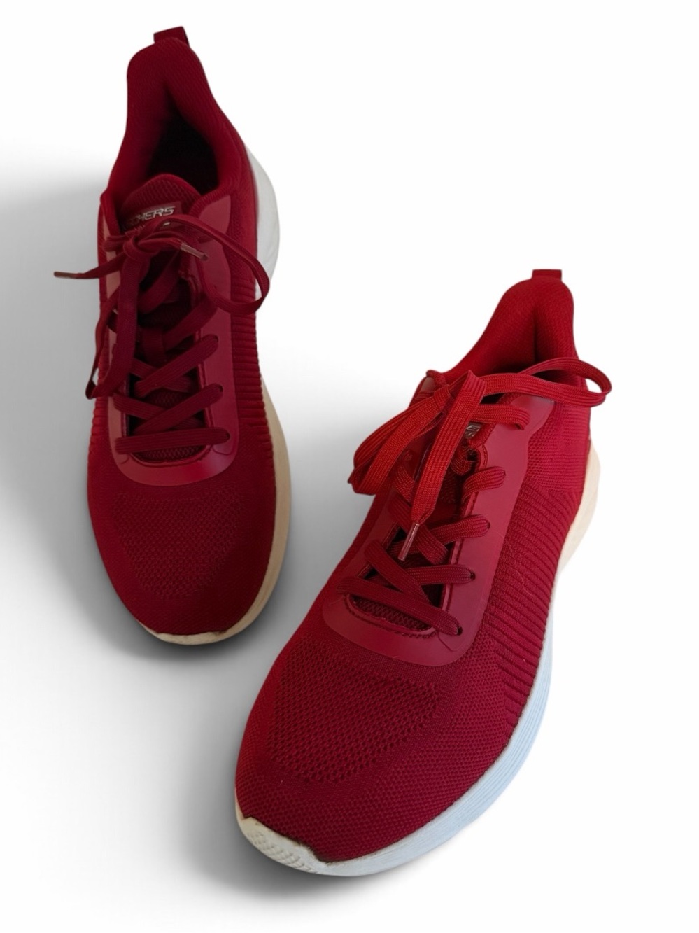 Skechers BOBS Sport Squad Tough Talk Red Athletic Sneakers Women’s Size 9 EU 39